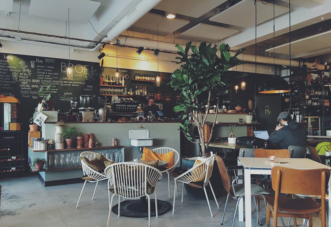 Café seating at RoastSpark Blair Road
